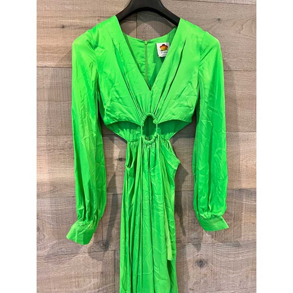 FARM Rio Lime Green cutout Maxi Dress Size S - image 11