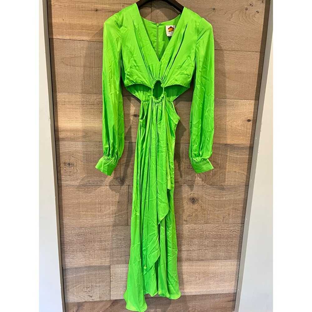 FARM Rio Lime Green cutout Maxi Dress Size S - image 5