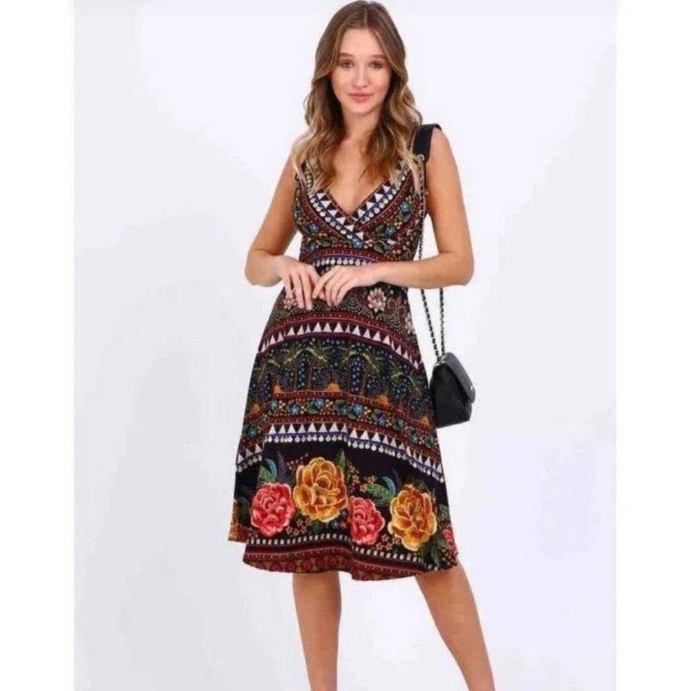 FARM Rio Summer Boho Tropical Dream Knit Dress Sm… - image 4