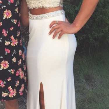 White two piece prom dress - image 1
