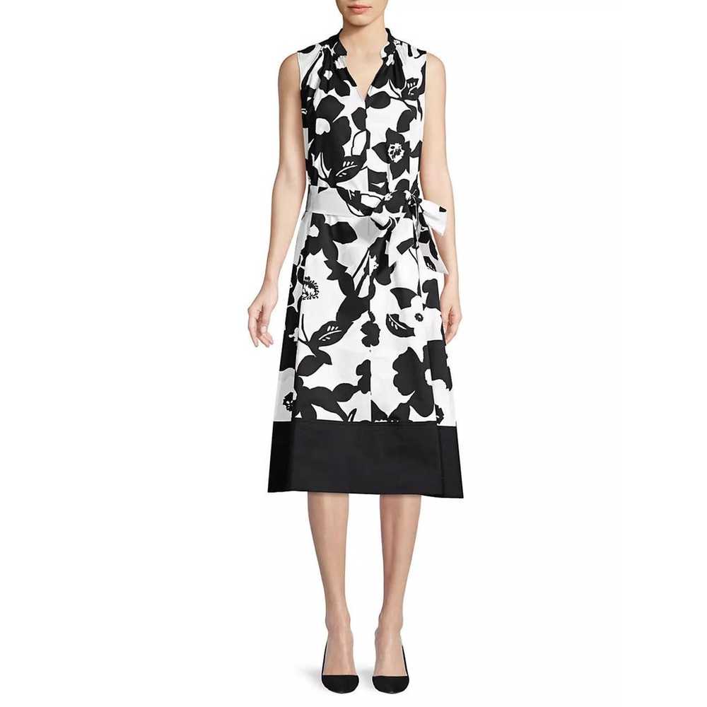 Natori Garden Mandarin Dress - Floral - Black Mul… - image 1