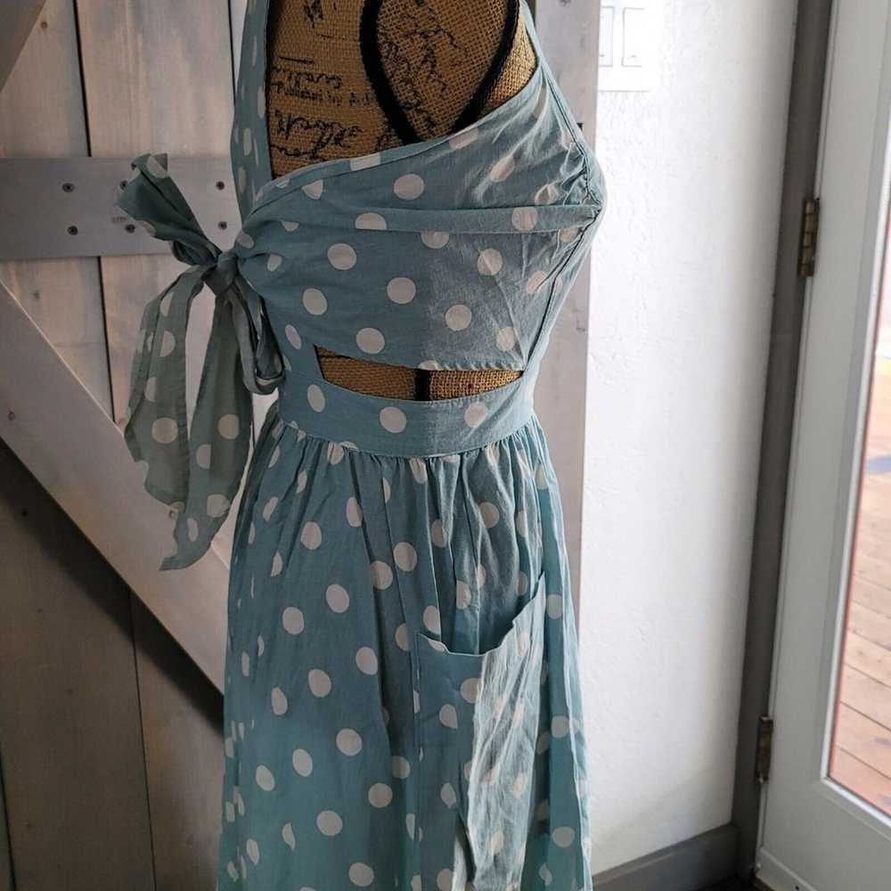 Vintage HANG TEN Polka Dot Dress Women Size 7 ope… - image 2