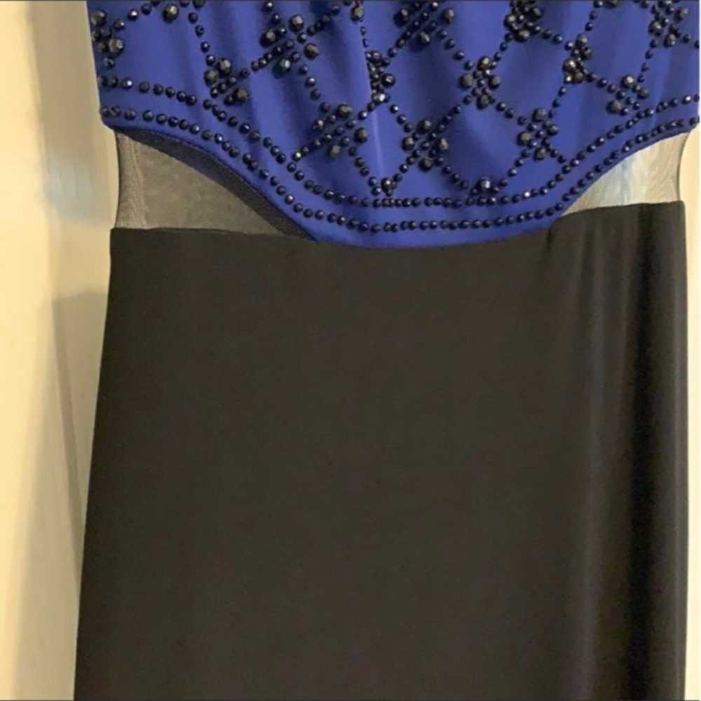 Xscape Blue & black Formal dress w/beaded top - image 5