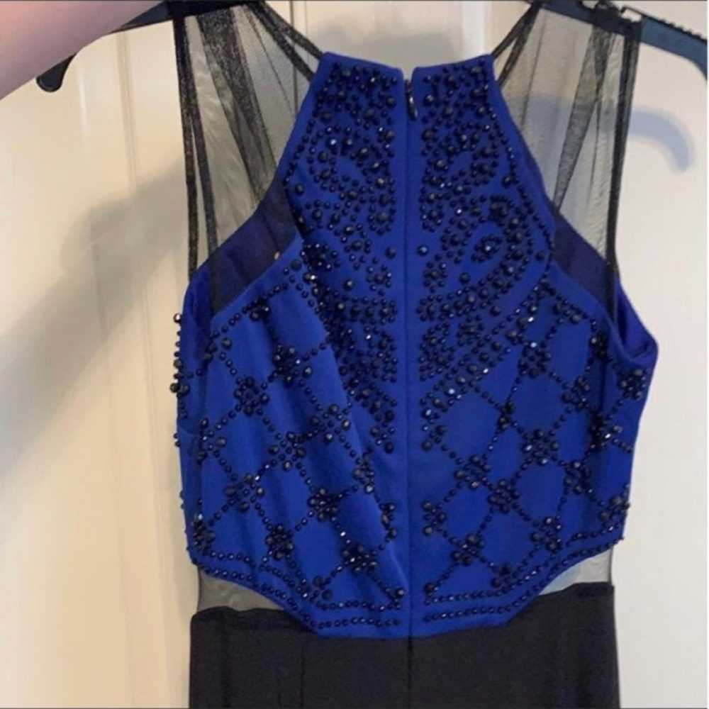 Xscape Blue & black Formal dress w/beaded top - image 6