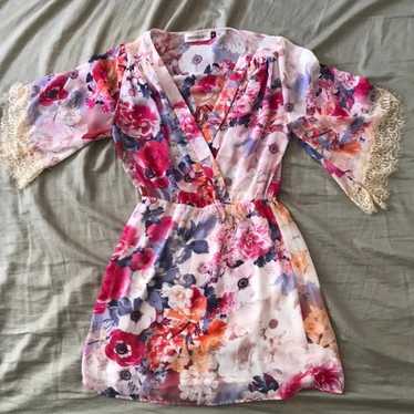 Veronica M Kimono Style Dress, size small, floral… - image 1
