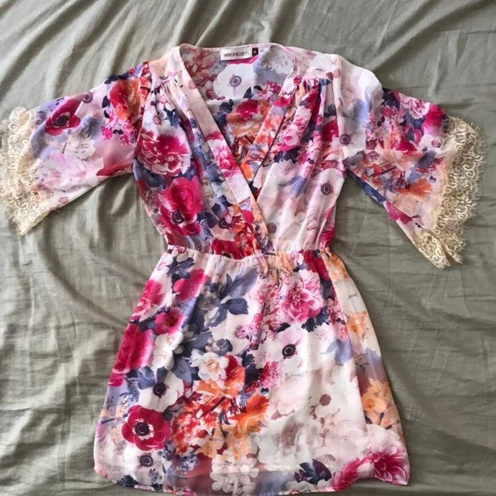 Veronica M Kimono Style Dress, size small, floral… - image 6