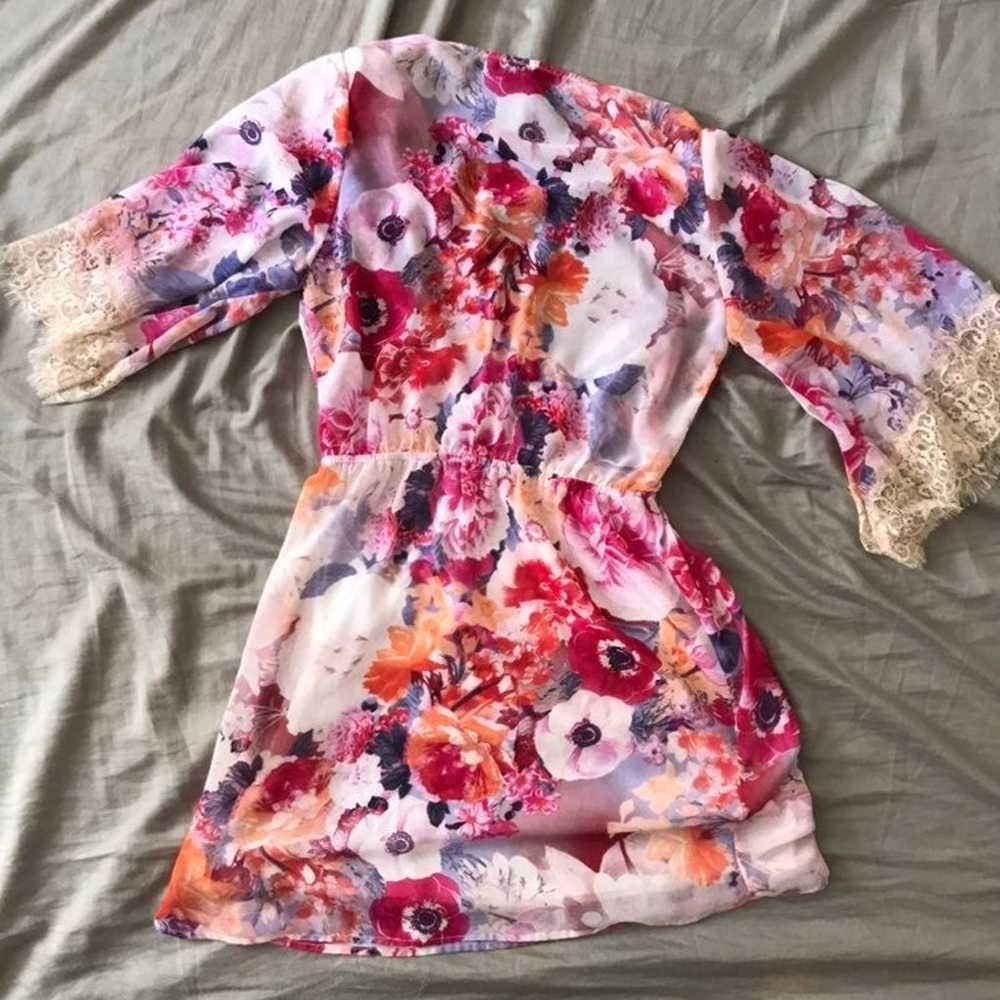 Veronica M Kimono Style Dress, size small, floral… - image 7