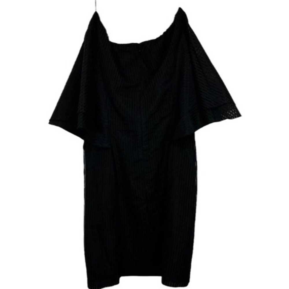 NICHOLAS Black Off Shoulder Striped Mini Dress - image 2