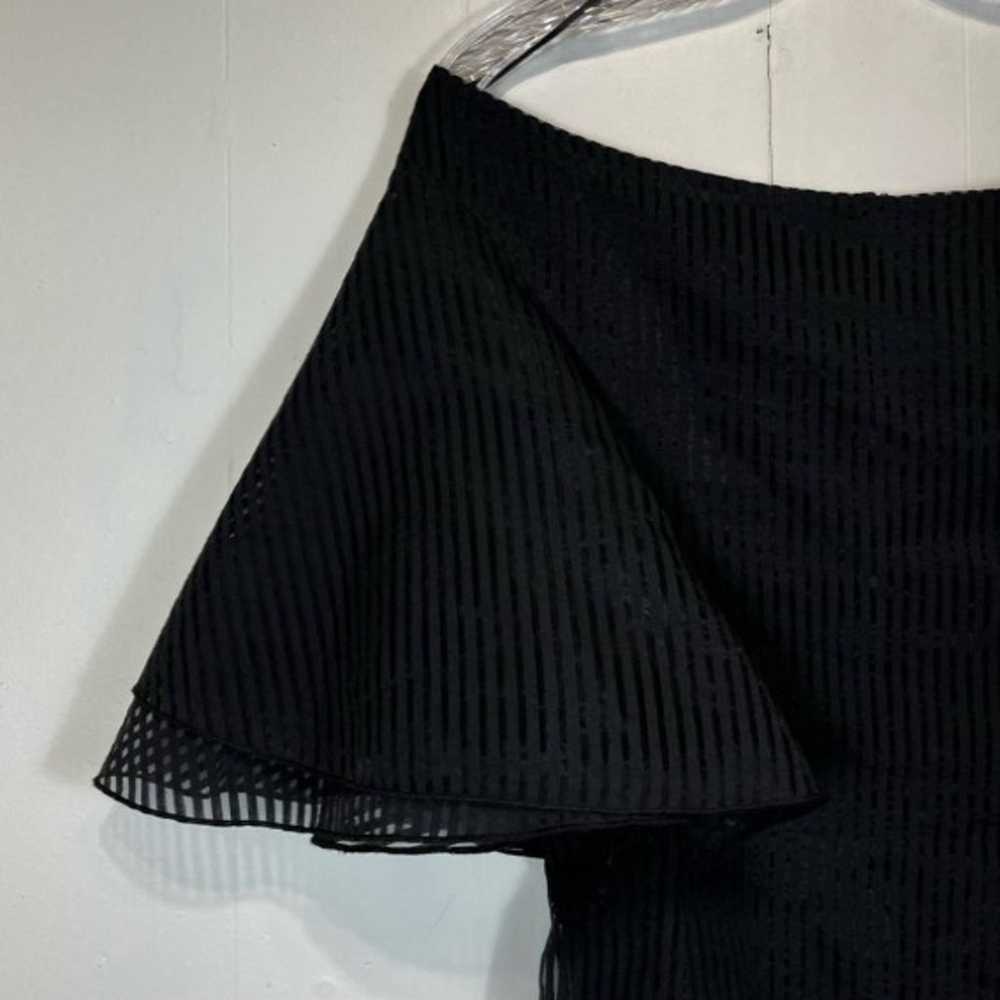 NICHOLAS Black Off Shoulder Striped Mini Dress - image 5