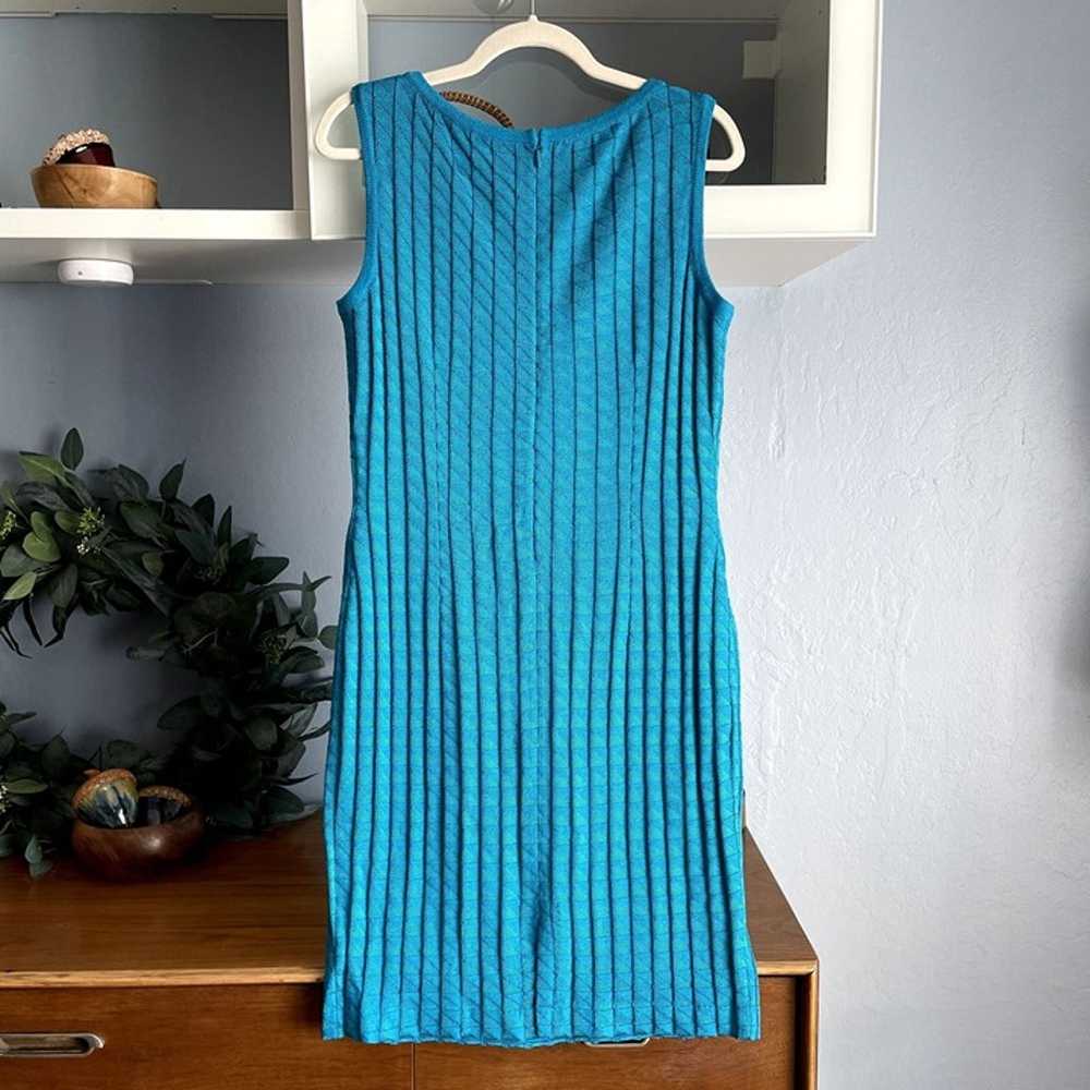 St. John Collection Novelty Knit Sheath Dress Blue - image 3