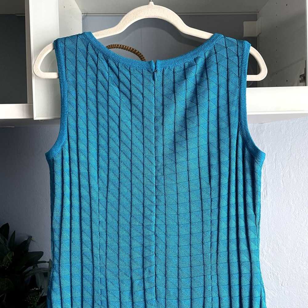 St. John Collection Novelty Knit Sheath Dress Blue - image 4