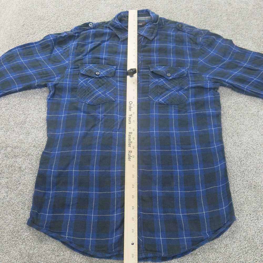 Zara Man Shirt Mens Blue Medium Button Up Plaid L… - image 4