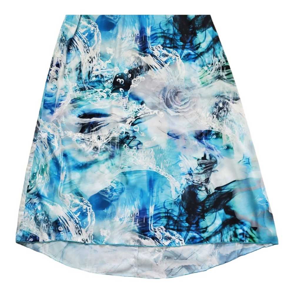 100% Silk Baccio Couture Dress in Blue Watercolor… - image 5