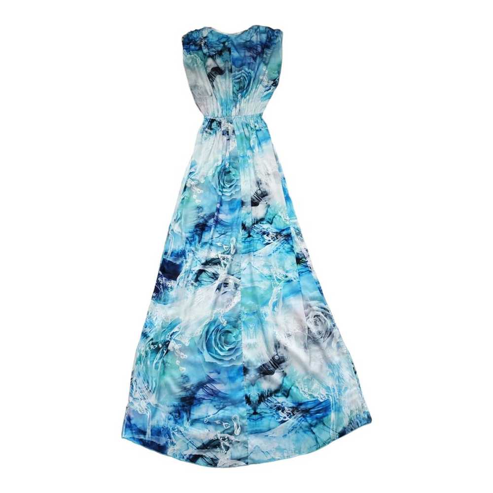 100% Silk Baccio Couture Dress in Blue Watercolor… - image 6