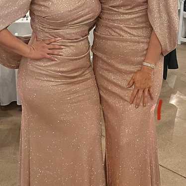 Shimmery champagne/rose gold long gown