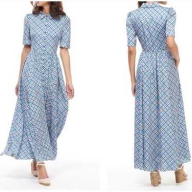 Gal Meets Glam Colette Blue Plaid Maxi Dress | 10 - image 1