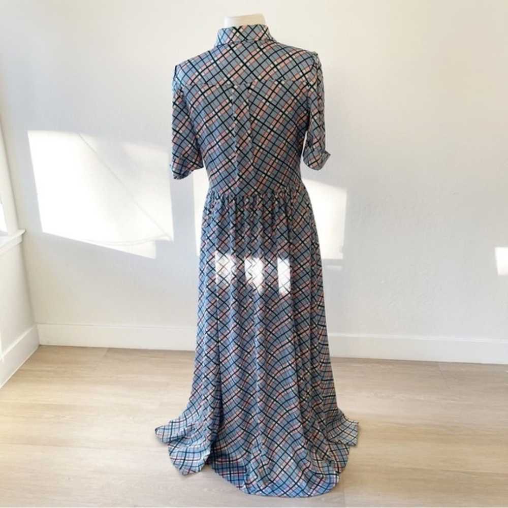 Gal Meets Glam Colette Blue Plaid Maxi Dress | 10 - image 6