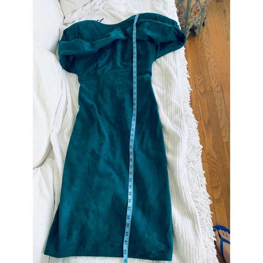 80s VAKKO Teal Blue Suede Leather Dress - image 8