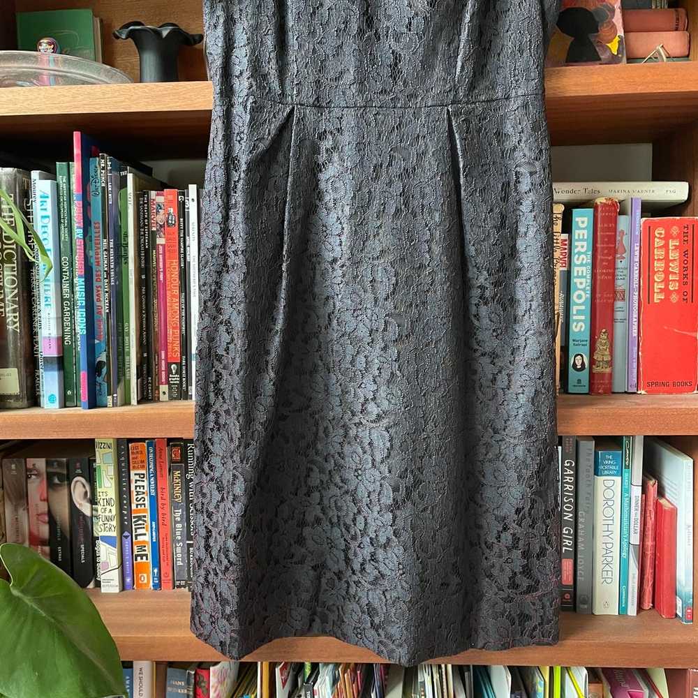 Vintage 50s black lace wiggle dress half sleeves - image 5