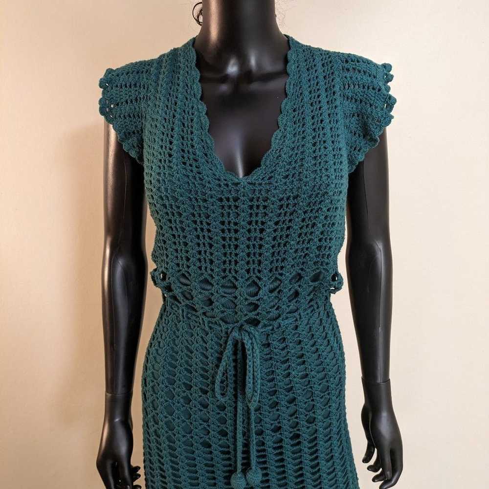 Vintage Betsey Johnson Crotchet dress in Hunter G… - image 2