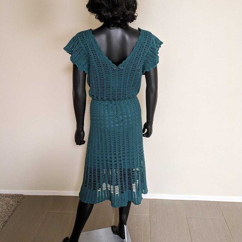 Vintage Betsey Johnson Crotchet dress in Hunter G… - image 4