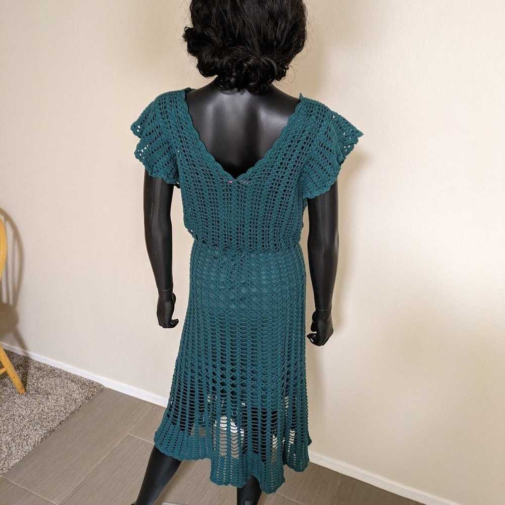 Vintage Betsey Johnson Crotchet dress in Hunter G… - image 5