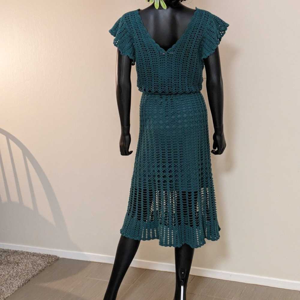 Vintage Betsey Johnson Crotchet dress in Hunter G… - image 6