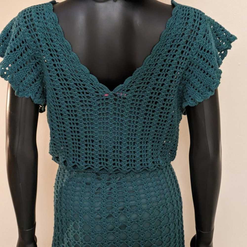 Vintage Betsey Johnson Crotchet dress in Hunter G… - image 8