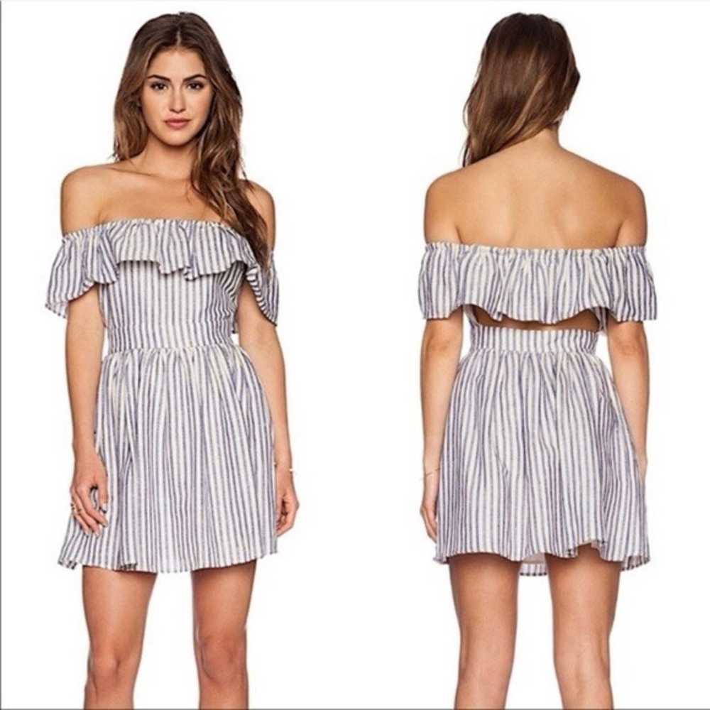 The Jetset Diaries Striped Off the Shoulder Dress - image 1