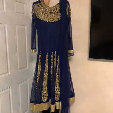 Royal blue 3 piece indian dress