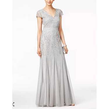 Adrianna Papell Cap-Sleeve Beaded V-Neck Gown 16 - image 1