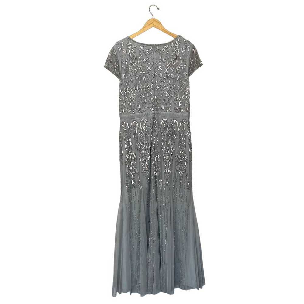 Adrianna Papell Cap-Sleeve Beaded V-Neck Gown 16 - image 8