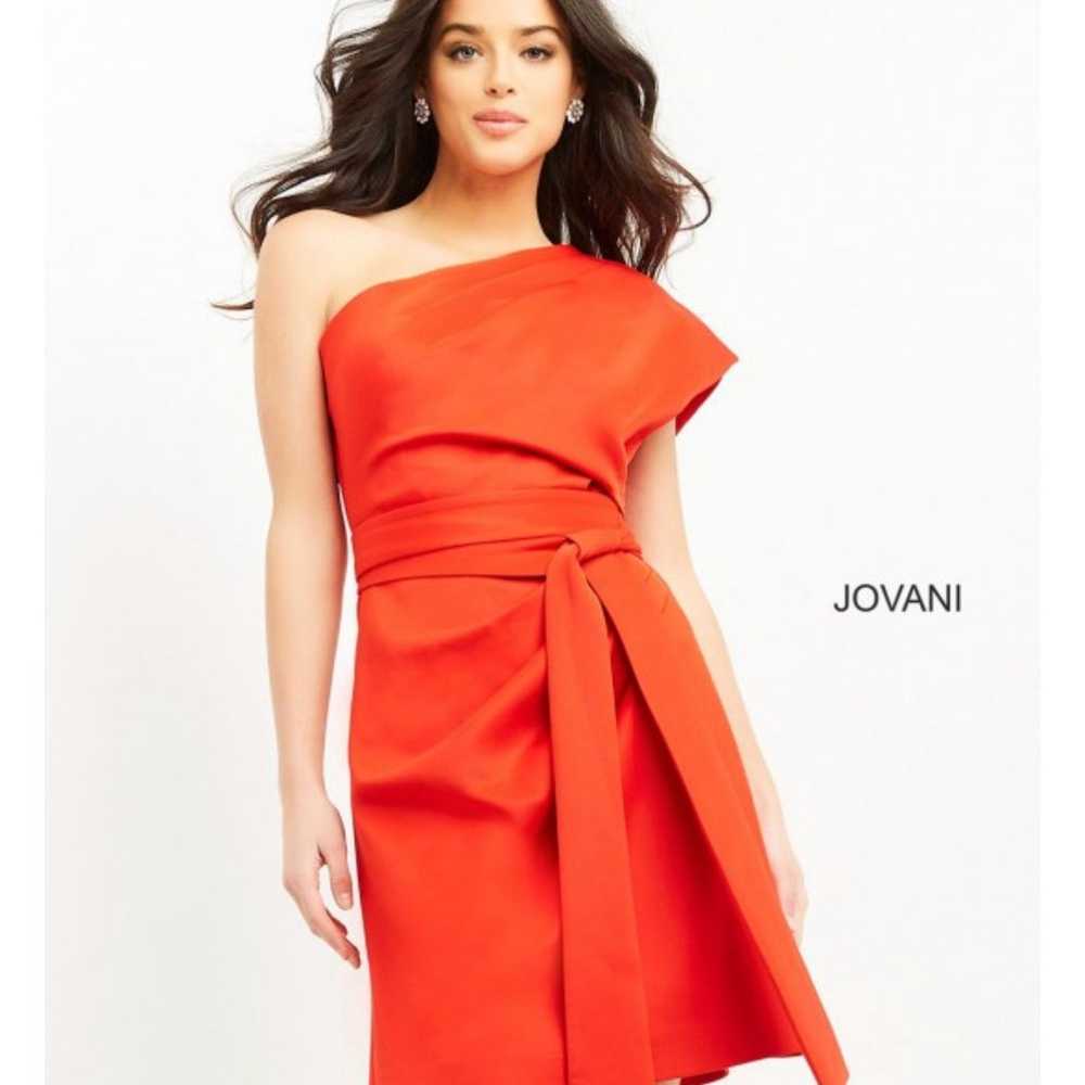 Jovani One Shoulder Wrap Belt Cocktail Dress Size… - image 1