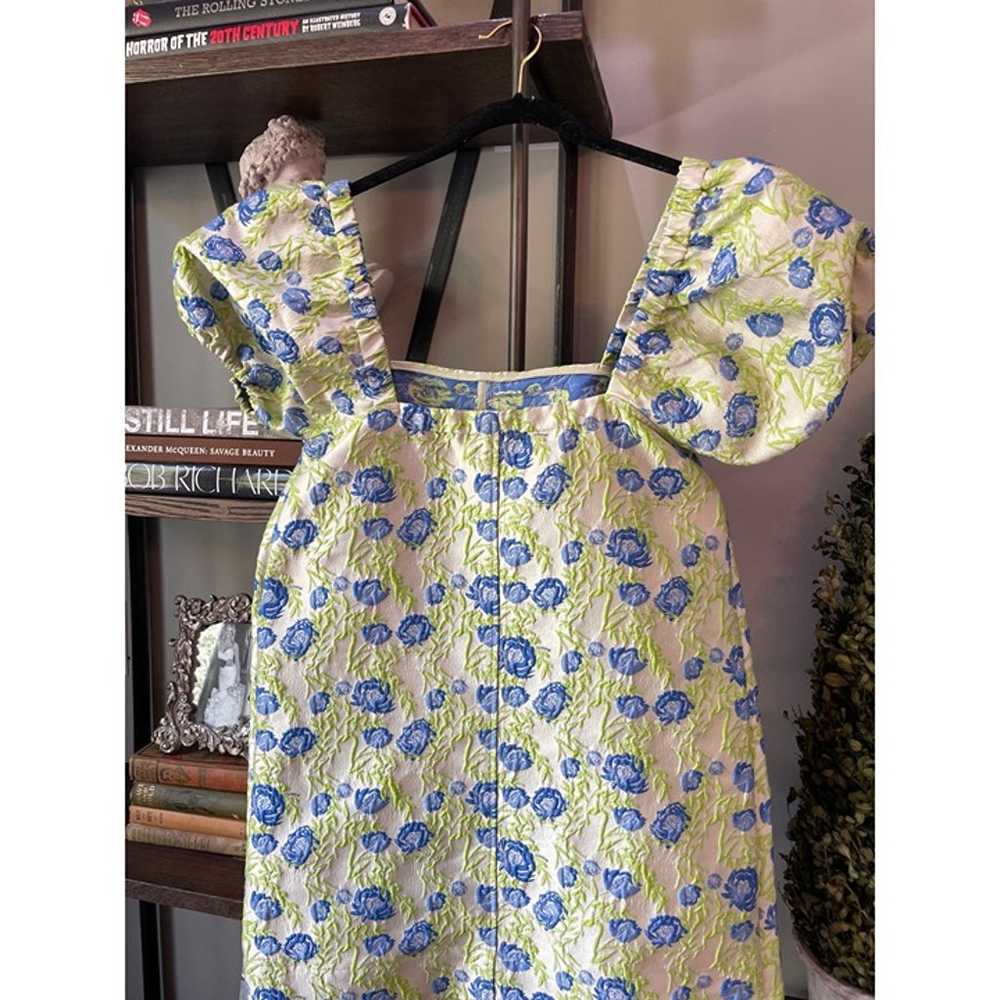 Ganni 3D Jacquard Mini Dress Green Womens Size 34… - image 11