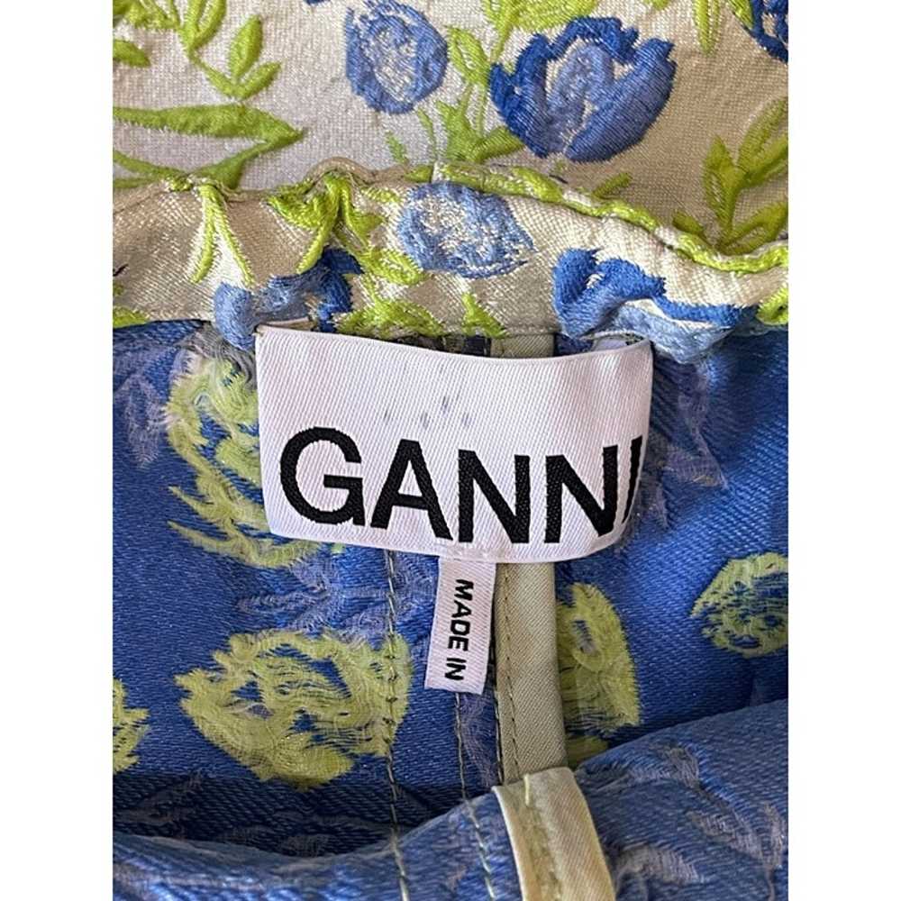 Ganni 3D Jacquard Mini Dress Green Womens Size 34… - image 12