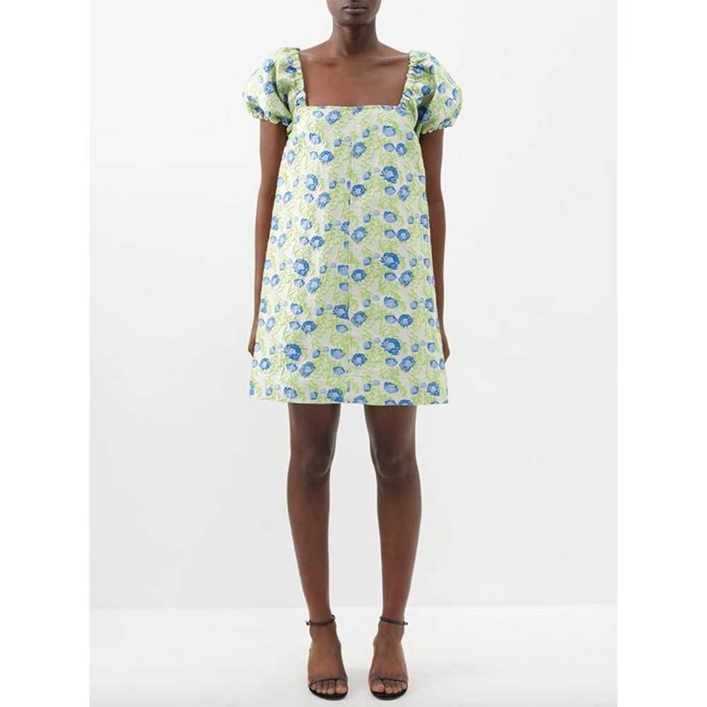 Ganni 3D Jacquard Mini Dress Green Womens Size 34… - image 3