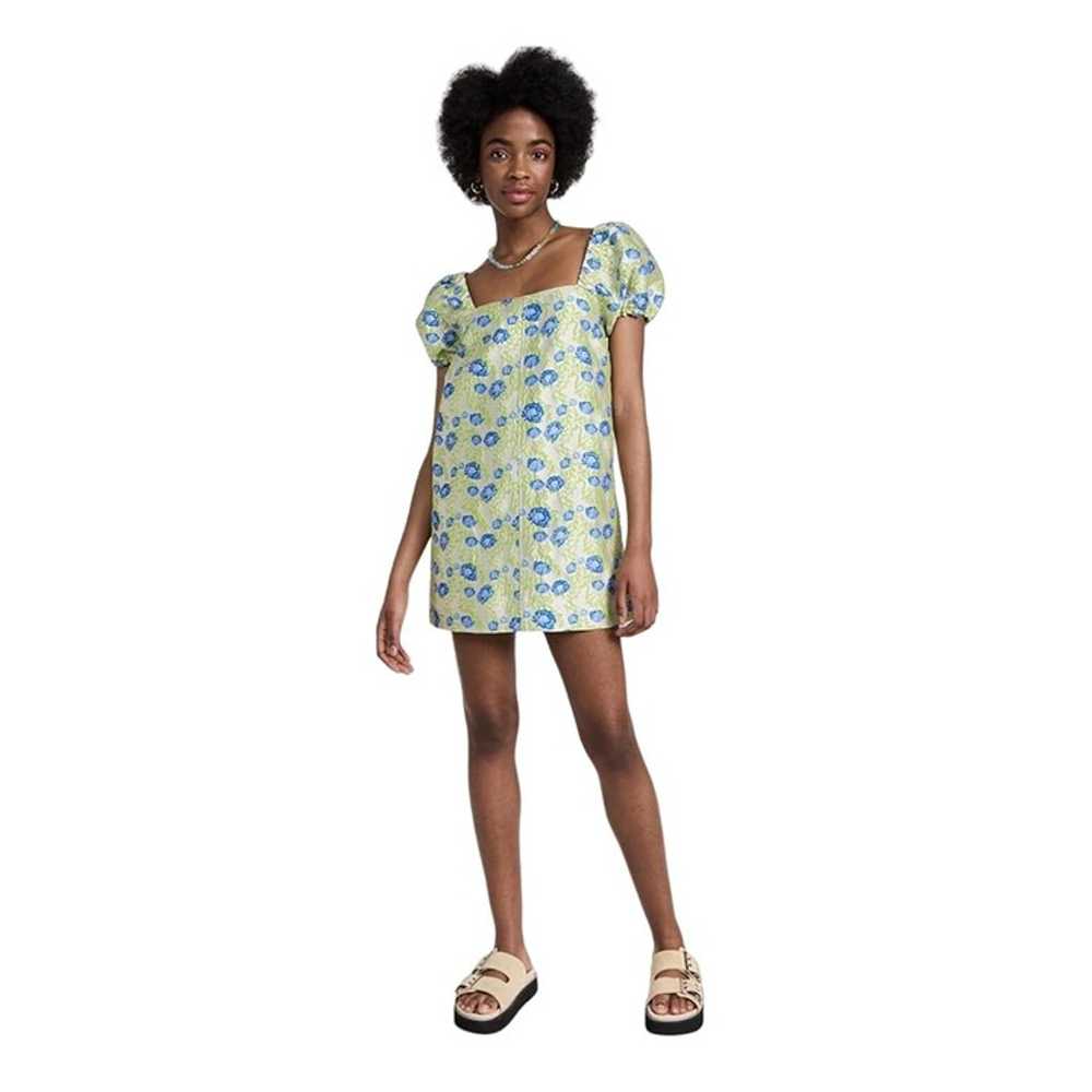 Ganni 3D Jacquard Mini Dress Green Womens Size 34… - image 6