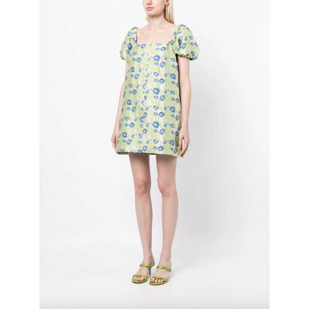 Ganni 3D Jacquard Mini Dress Green Womens Size 34… - image 7