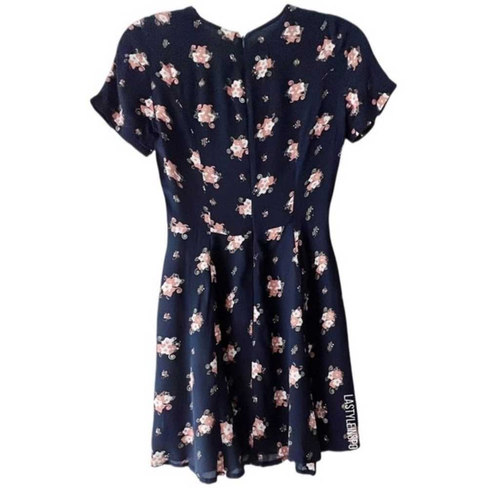 Reformation Cut Sleeves Floral Dress Blue Size 0 - image 4