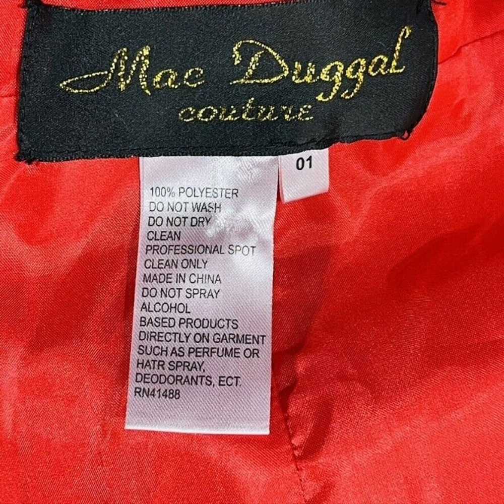 MAC DUGGAL Womens Dress Size 01 Red Polyester Gow… - image 9