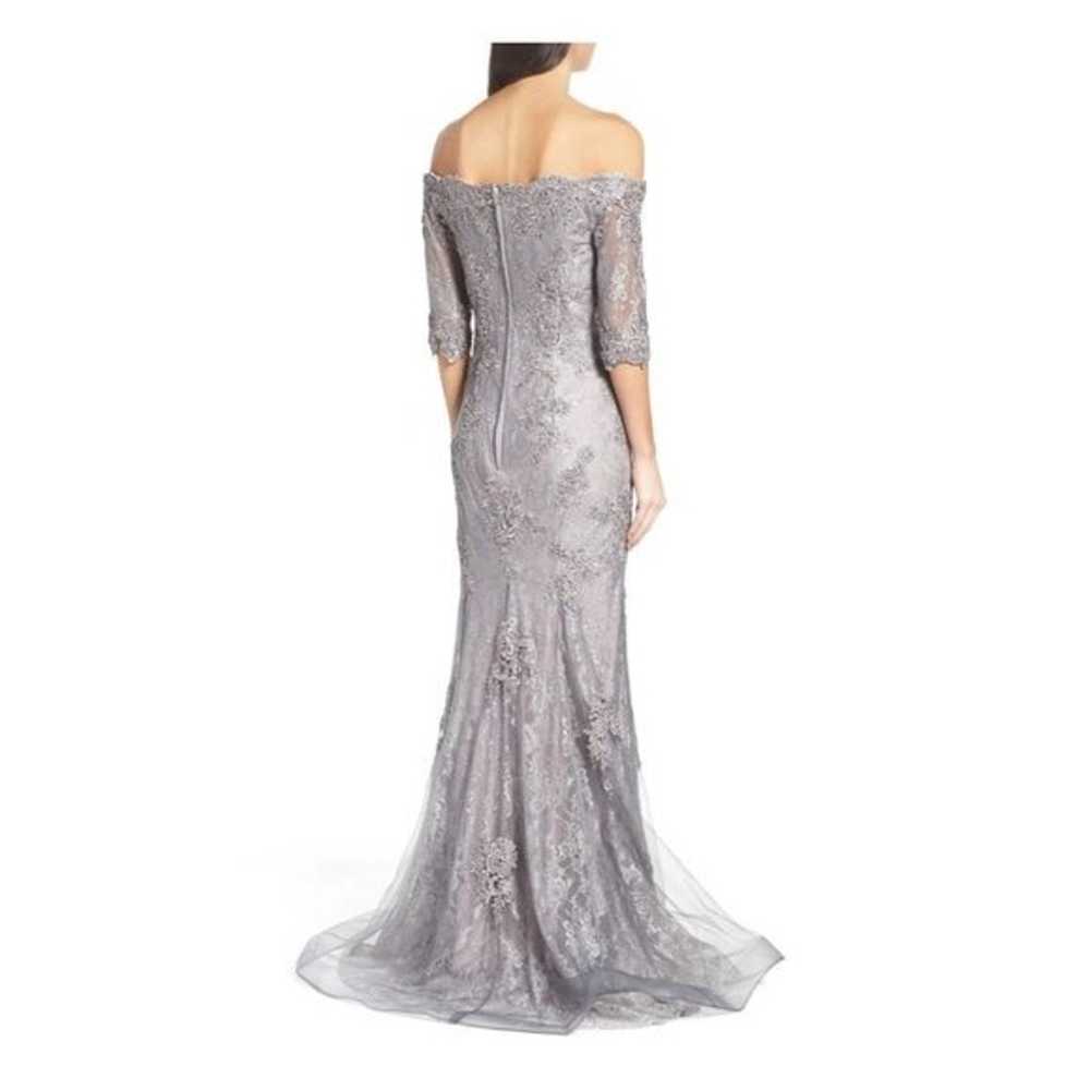 La Femme Silver Off Shoulder Gown Dress - image 4