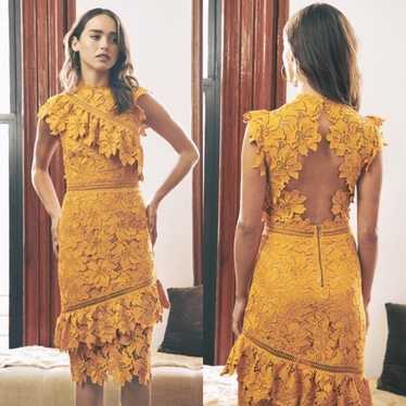 Saylor Reine mustard lace dress, EUC, XS - image 1