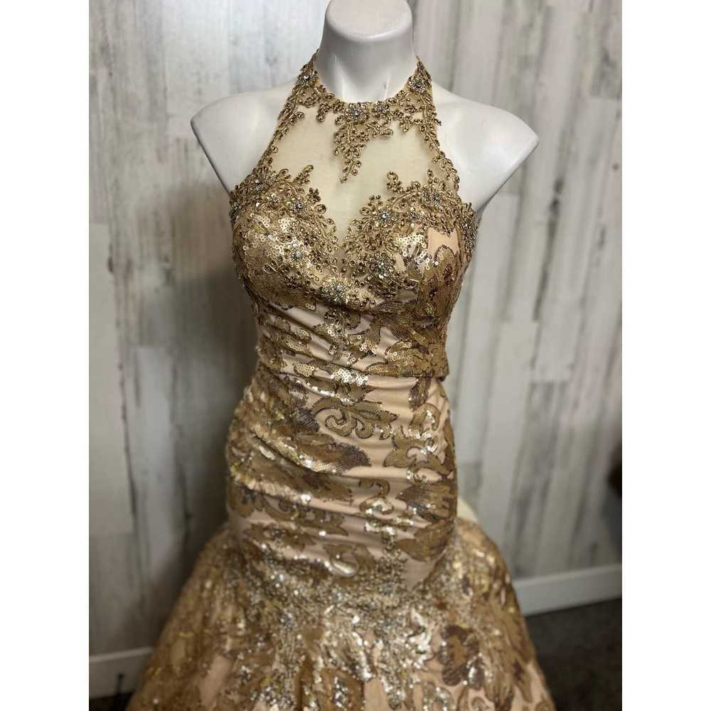 TTIFFANY GOLD SEQUINS SLEEVELESS PROM PARTY GOWNS… - image 5
