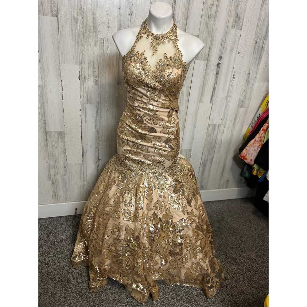 TTIFFANY GOLD SEQUINS SLEEVELESS PROM PARTY GOWNS… - image 6
