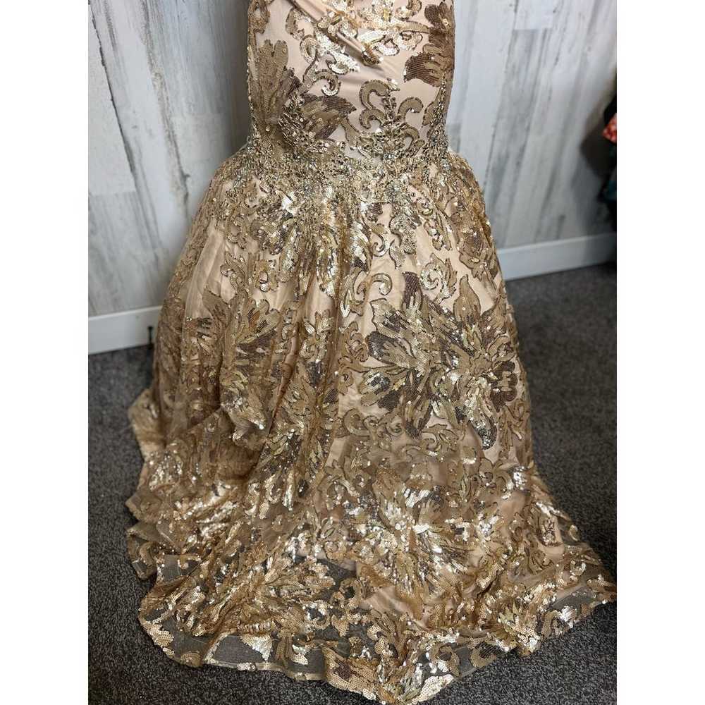 TTIFFANY GOLD SEQUINS SLEEVELESS PROM PARTY GOWNS… - image 9