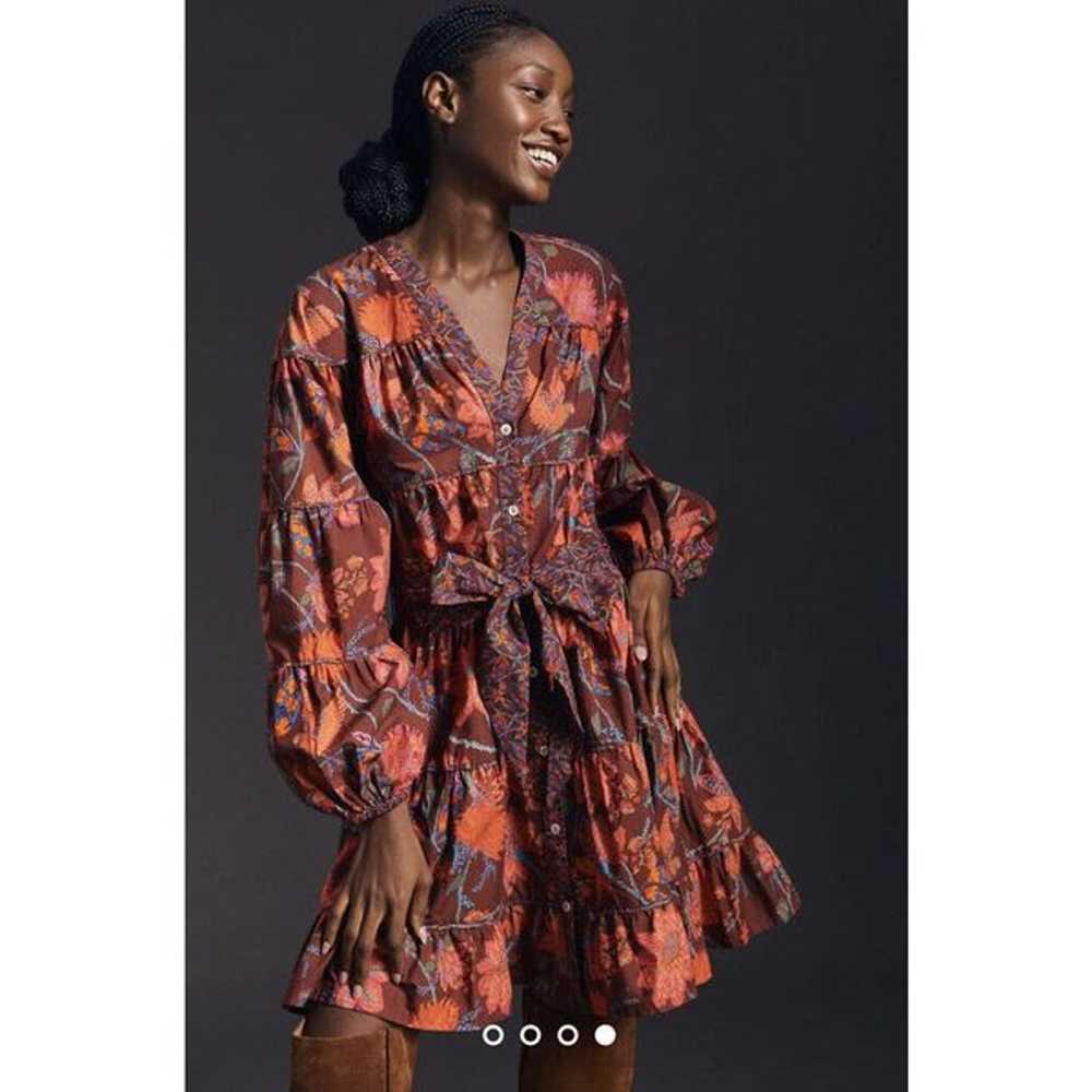 New Anthropologie Farm Rio Button-Front Dress siz… - image 4