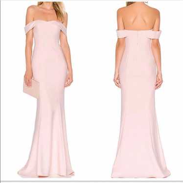 Fame and Partners Blush Pink Off Shoulder Gown