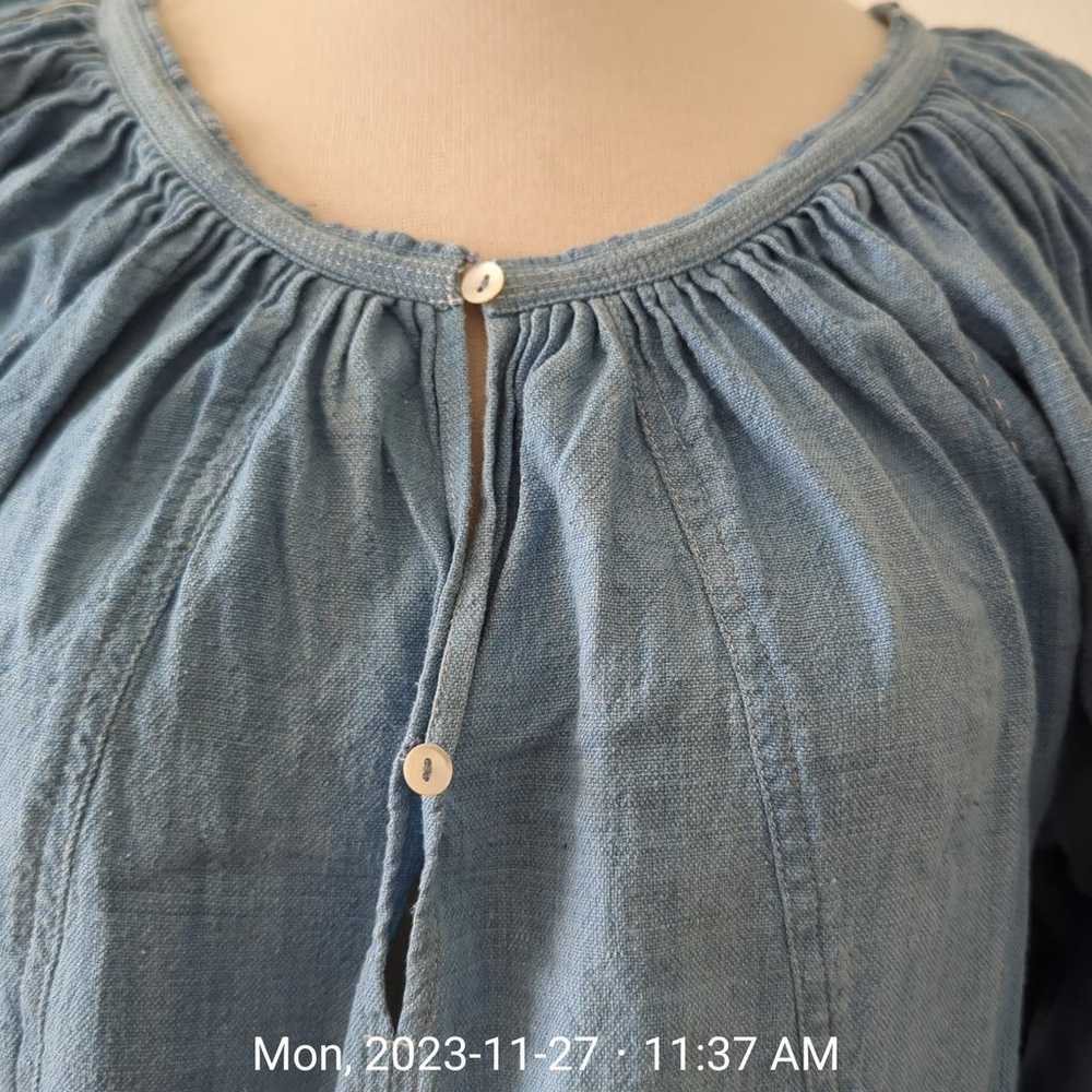 NYMaNE Chambray Cotton Shirt Dress Sz S/M Boho Pe… - image 10