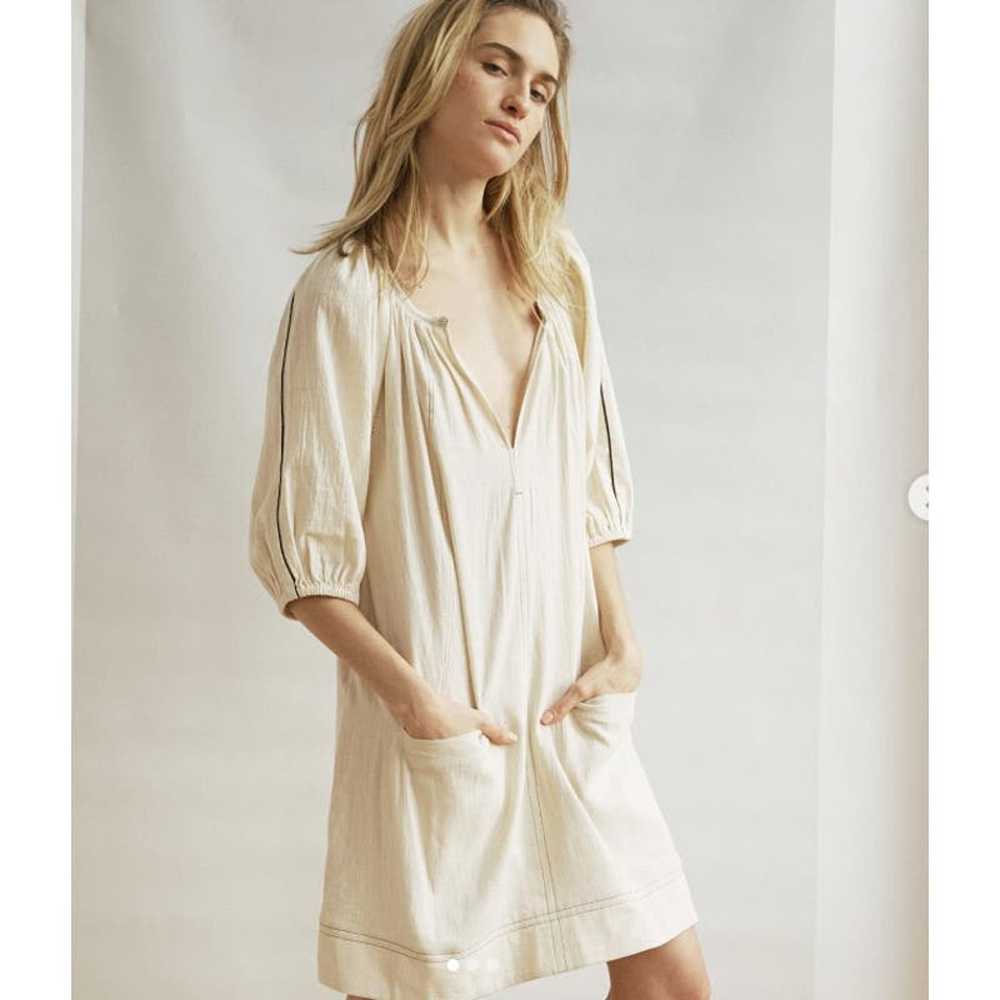 NYMaNE Chambray Cotton Shirt Dress Sz S/M Boho Pe… - image 3