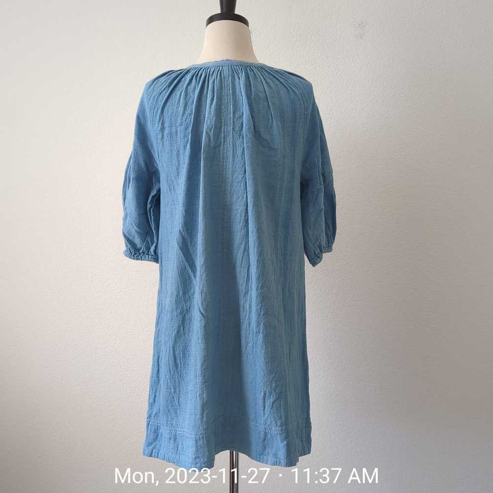 NYMaNE Chambray Cotton Shirt Dress Sz S/M Boho Pe… - image 6